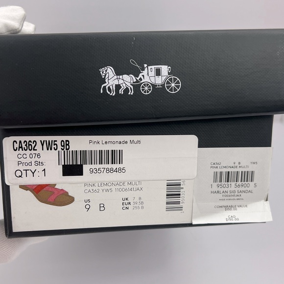 COACH, HARLAN SIG SANDALS, PINK LEMONADE, MULTI COLOR, SIZE US 9-B, EUR 39.5B - Picture 15 of 16